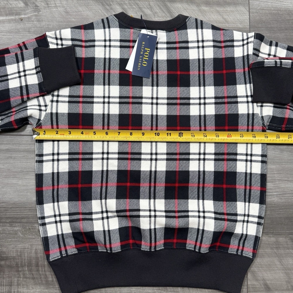 Polo Ralph Lauren Women's Polo Bear Plaid Sweatshirt Black Size XS NWT - Picture 8 of 11